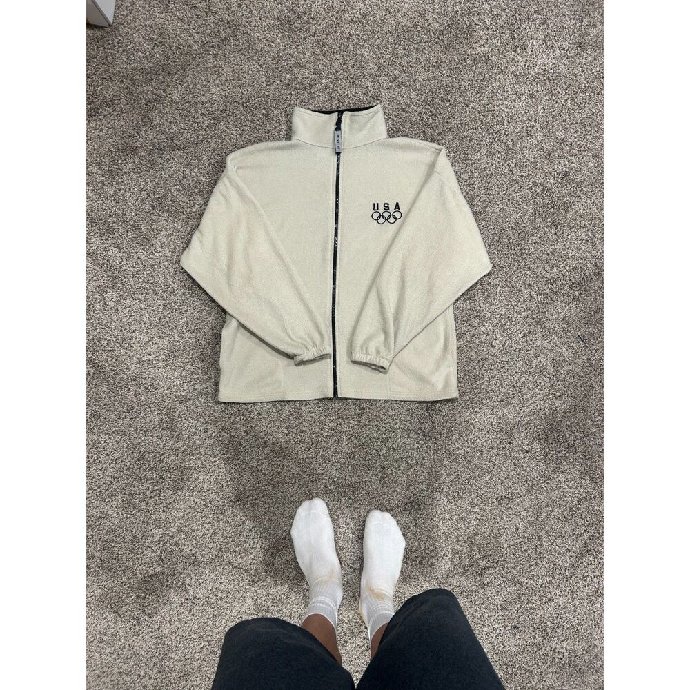 USA Olympic Team Cream Fleece Jacket